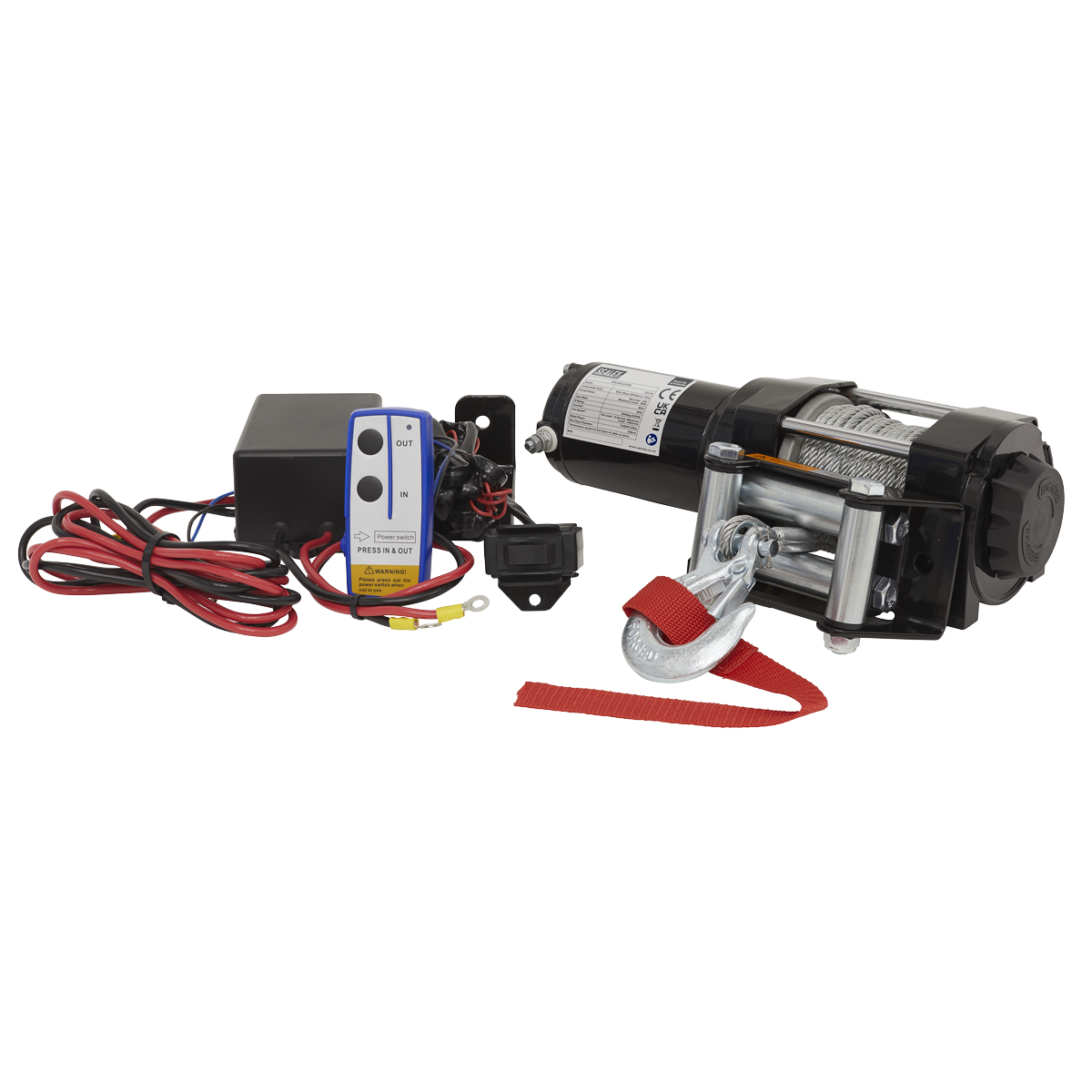 Sealey 12V ATV Winch 1000kg Line Pull ATV1000W