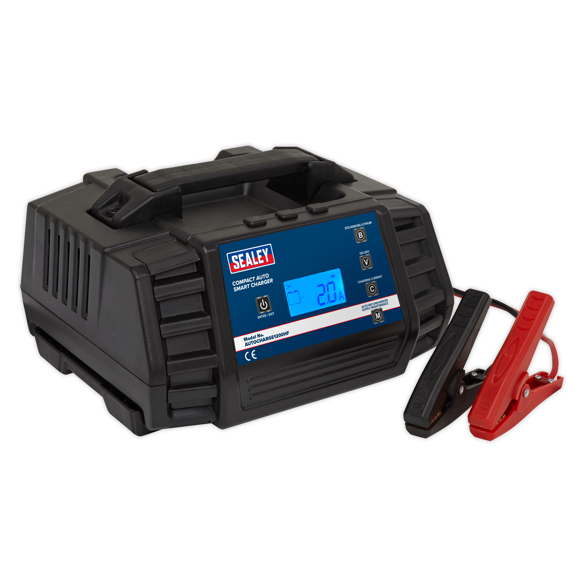 Sealey 12A 9-Cycle 12/24V Compact Smart Charger & Maintainer AUTOCHARGE1200HF