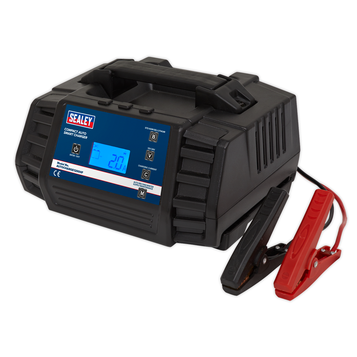Sealey 12A 9-Cycle 12/24V Compact Smart Charger & Maintainer AUTOCHARGE1200HF