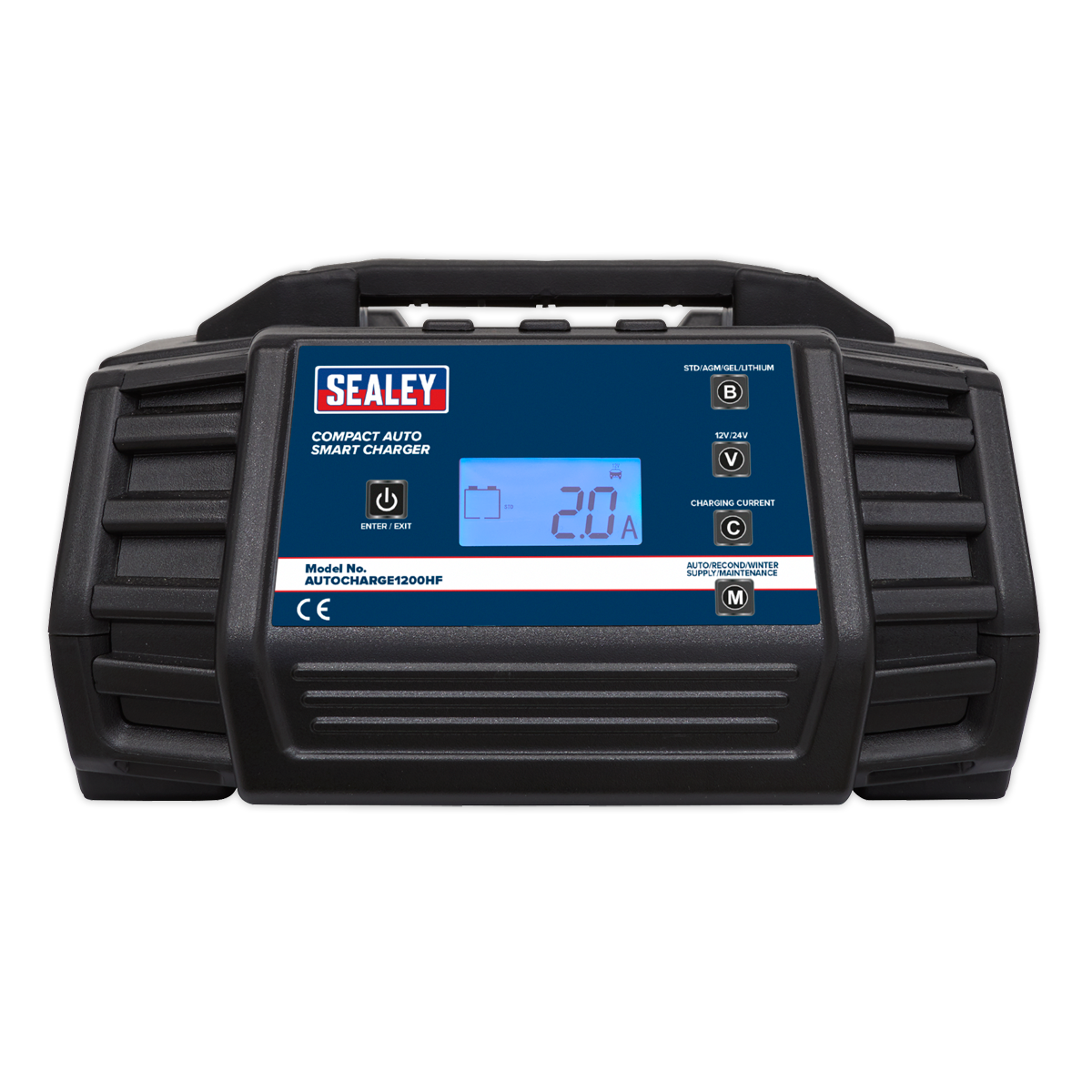 Sealey 12A 9-Cycle 12/24V Compact Smart Charger & Maintainer AUTOCHARGE1200HF