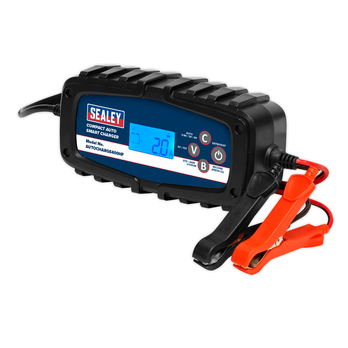 Sealey 4A 9-Cycle 6/12V Compact Smart Charger & Maintainer AUTOCHARGE400HF