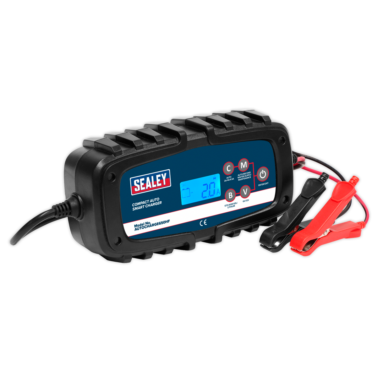 Sealey 6.5A 9-Cycle 6/12V Compact Smart Charger & Maintainer AUTOCHARGE650HF