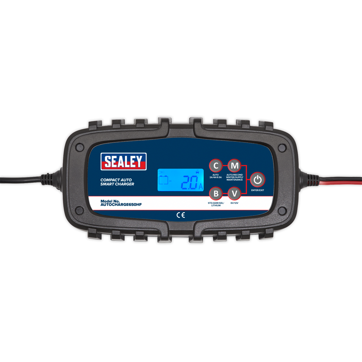 Sealey 6.5A 9-Cycle 6/12V Compact Smart Charger & Maintainer AUTOCHARGE650HF