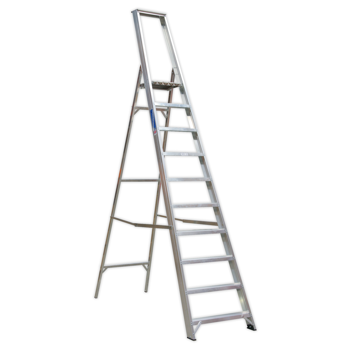Sealey 10-Tread Industrial Aluminium Step Ladder - BS 2037/1 AXL10