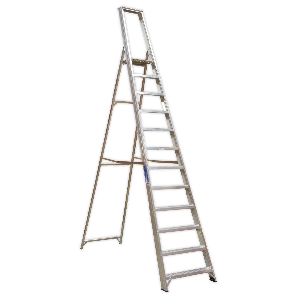 Sealey 12-Tread Industrial Aluminium Step Ladder - BS 2037/1 AXL12