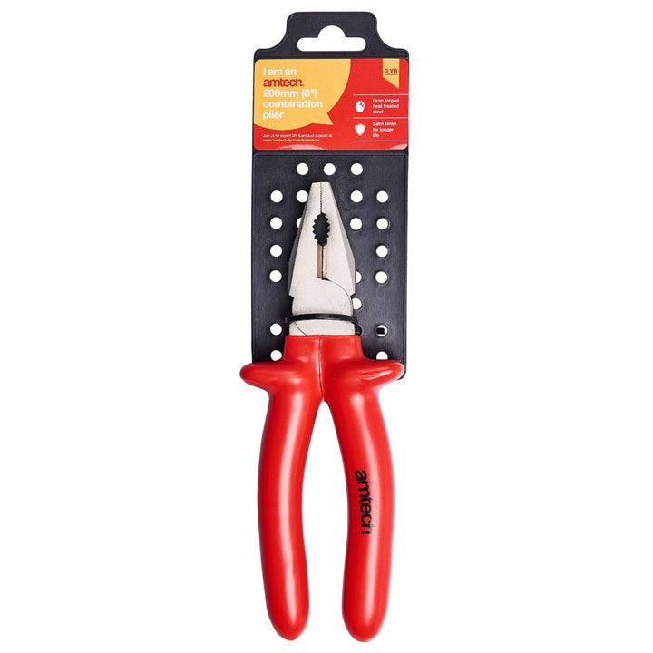 Amtech 8" Combination pliers with slip guard handles B0225