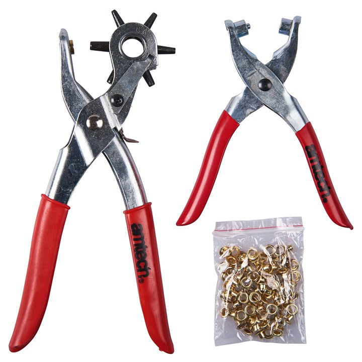 Amtech Leather punch and eyelet plier set B1460