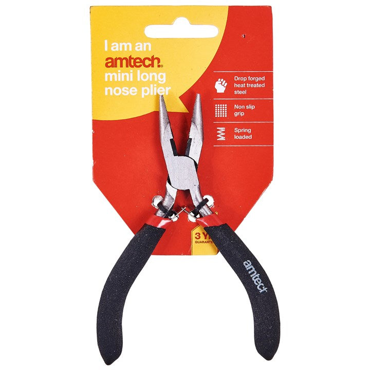 Amtech Mini long nose plier with spring B3186
