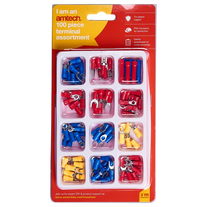 Amtech 100 Piece assorted terminals B3300