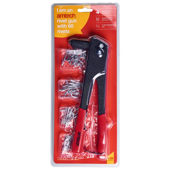Amtech Rivet gun with 60 rivets B3400