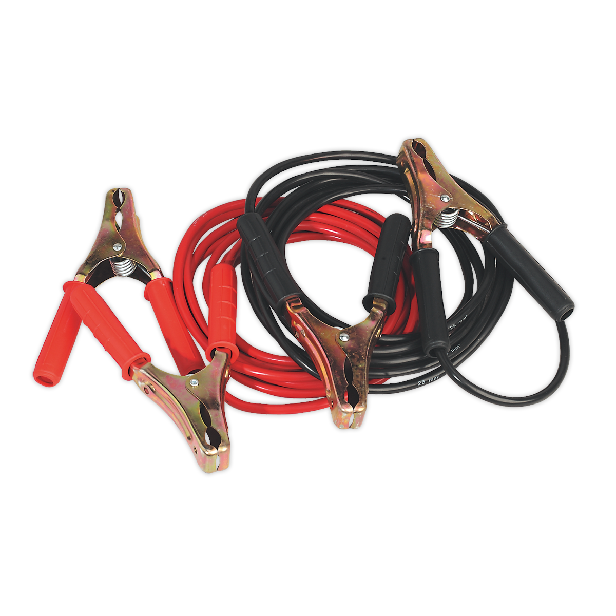 Sealey 600A Copper Booster Cables - 25mm² x 5m HD Clamps BC25/5/HD