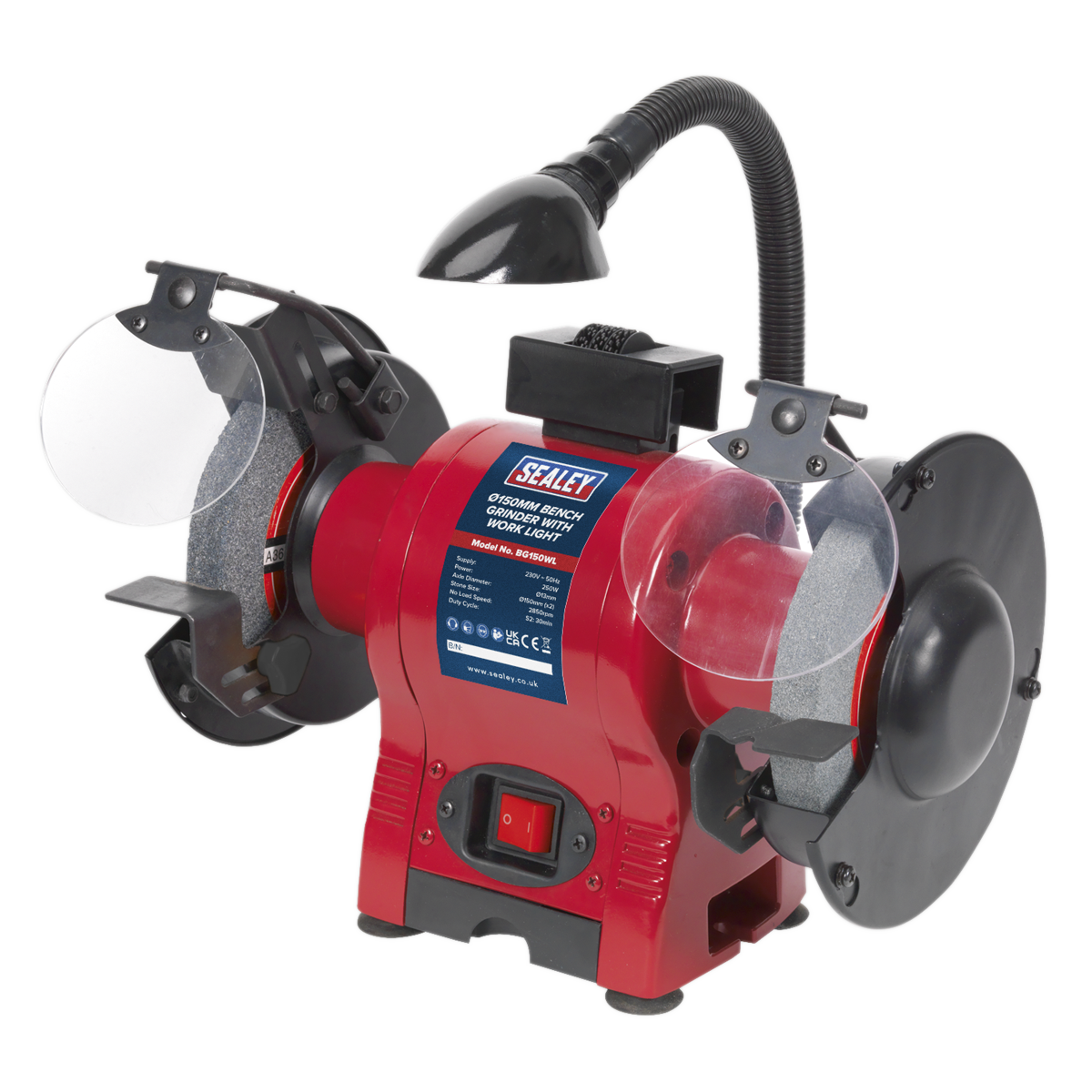 Sealey Ø150mm Bench Grinder with Work Light 250W BG150WL