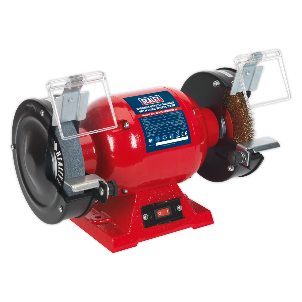Sealey Ø150mm Bench Grinder with Wire Wheel 370W BG150XLW/98