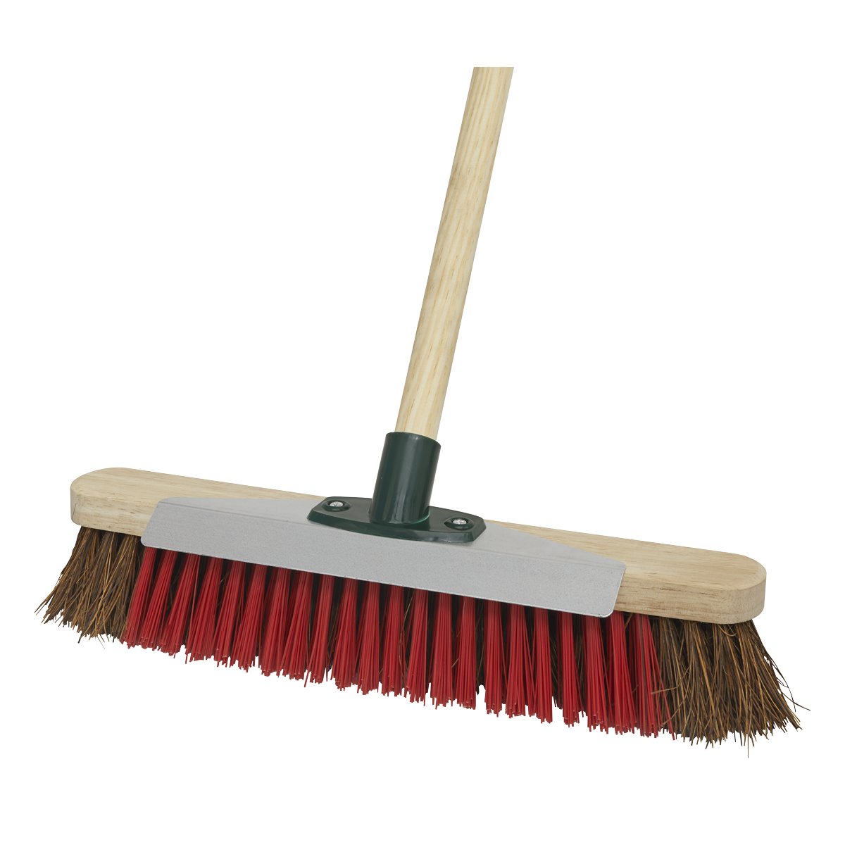Sealey 16"(405mm) Heavy-Duty Stiff/Hard Bristle Broom with Scraper BM16SC