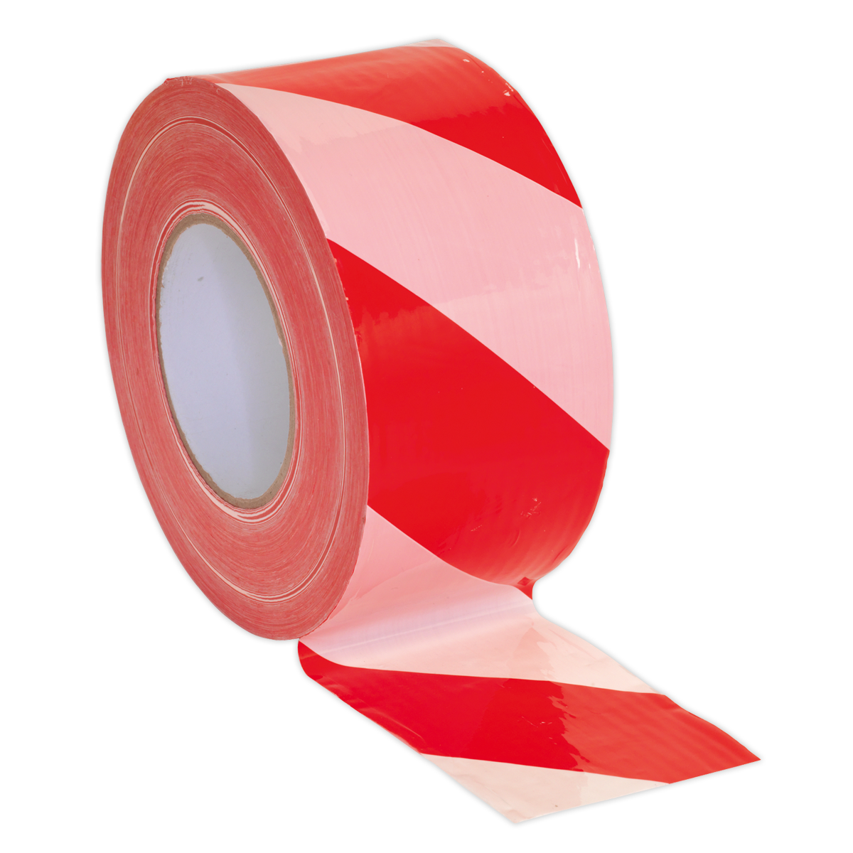 Sealey 80mm x 100m Red/White Non-Adhesive Hazard Warning Barrier Tape BTRW