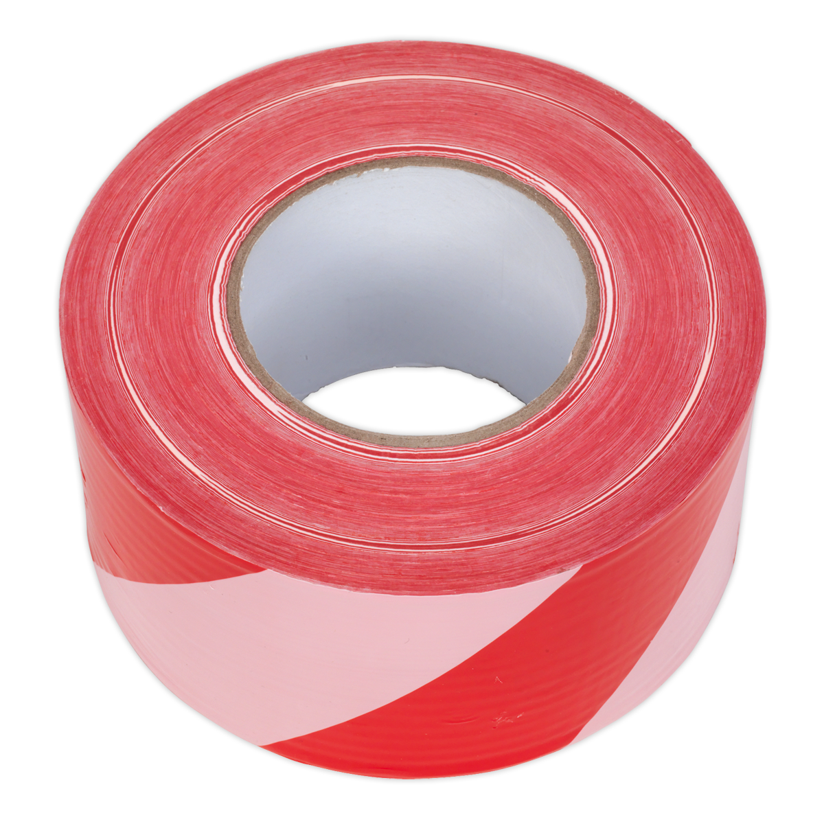 Sealey 80mm x 100m Red/White Non-Adhesive Hazard Warning Barrier Tape BTRW