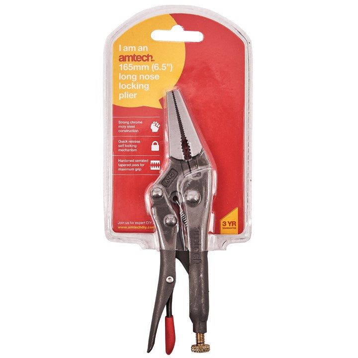 Amtech 165mm (6.5") Long nose locking pliers C1520