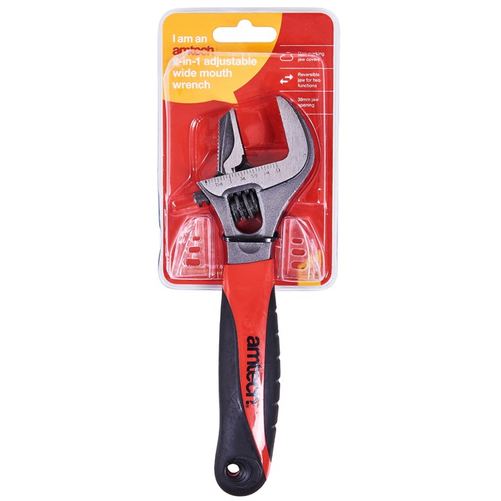 Amtech 2-in-1 Wide mouth pipe wrench/adjustable wrench C1678