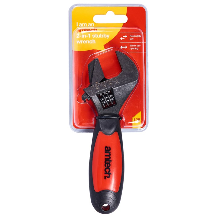 Amtech 2-in-1 Stubby pipe wrench/adjustable wrench C1680B
