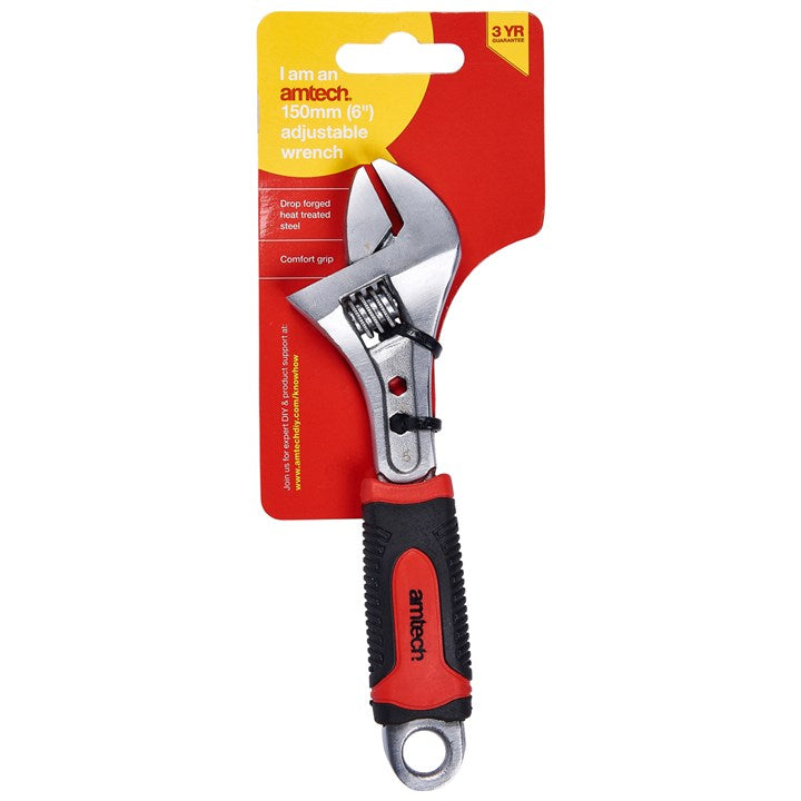 Amtech 150mm (6") Adjustable wrench with 2 extra hex sockets (4mm & 5mm) C1682
