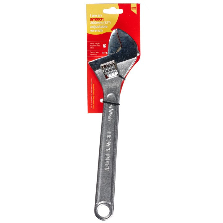 Amtech 300mm (12") Adjustable wrench with 34mm (1.3") jaw opening C2100