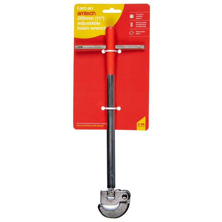 Amtech 280mm (11in) Adjustable basin wrench C2500