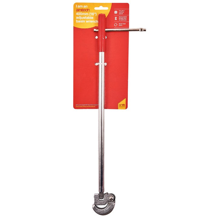 Amtech 400mm (16in) Adjustable basin wrench C2600