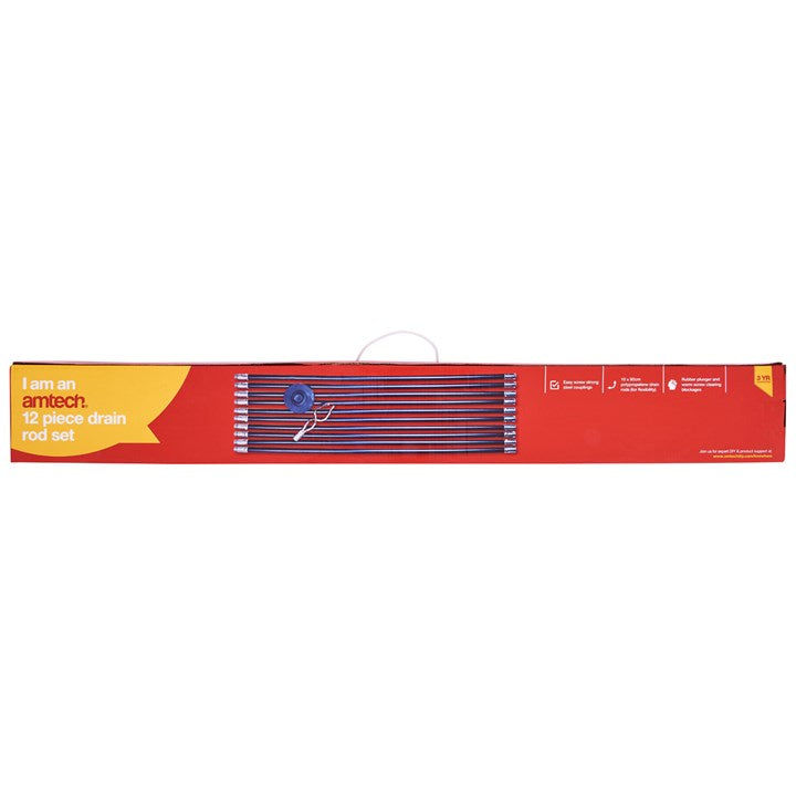 Amtech 12 Piece drain rod set C3250