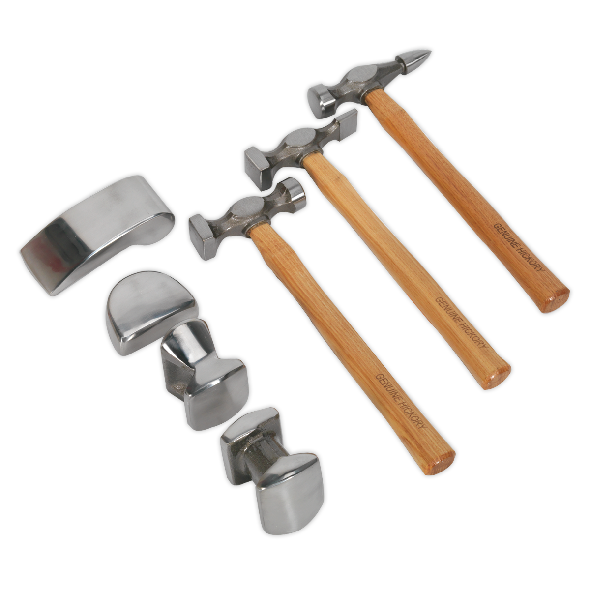 Sealey 7pc Drop-Forged Panel Beating Set with Hickory Shafts CB507