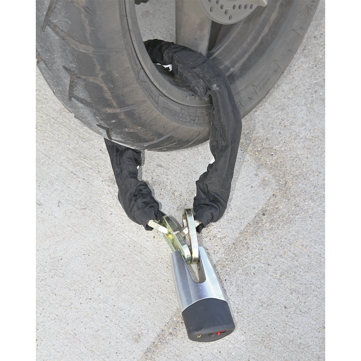 Sealey 10.5 x 10.5 x 900mm Motorcycle Chain & Disc Lock 4* ART Approved CLA109DL