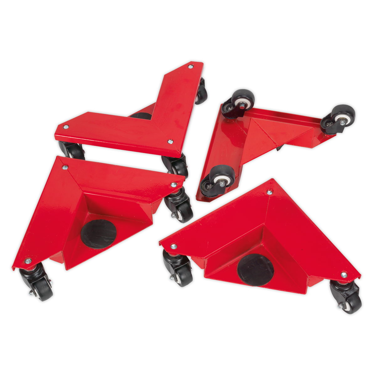 Sealey Set of 4 Corner Transport Dollies - 150kg Capacity CM4
