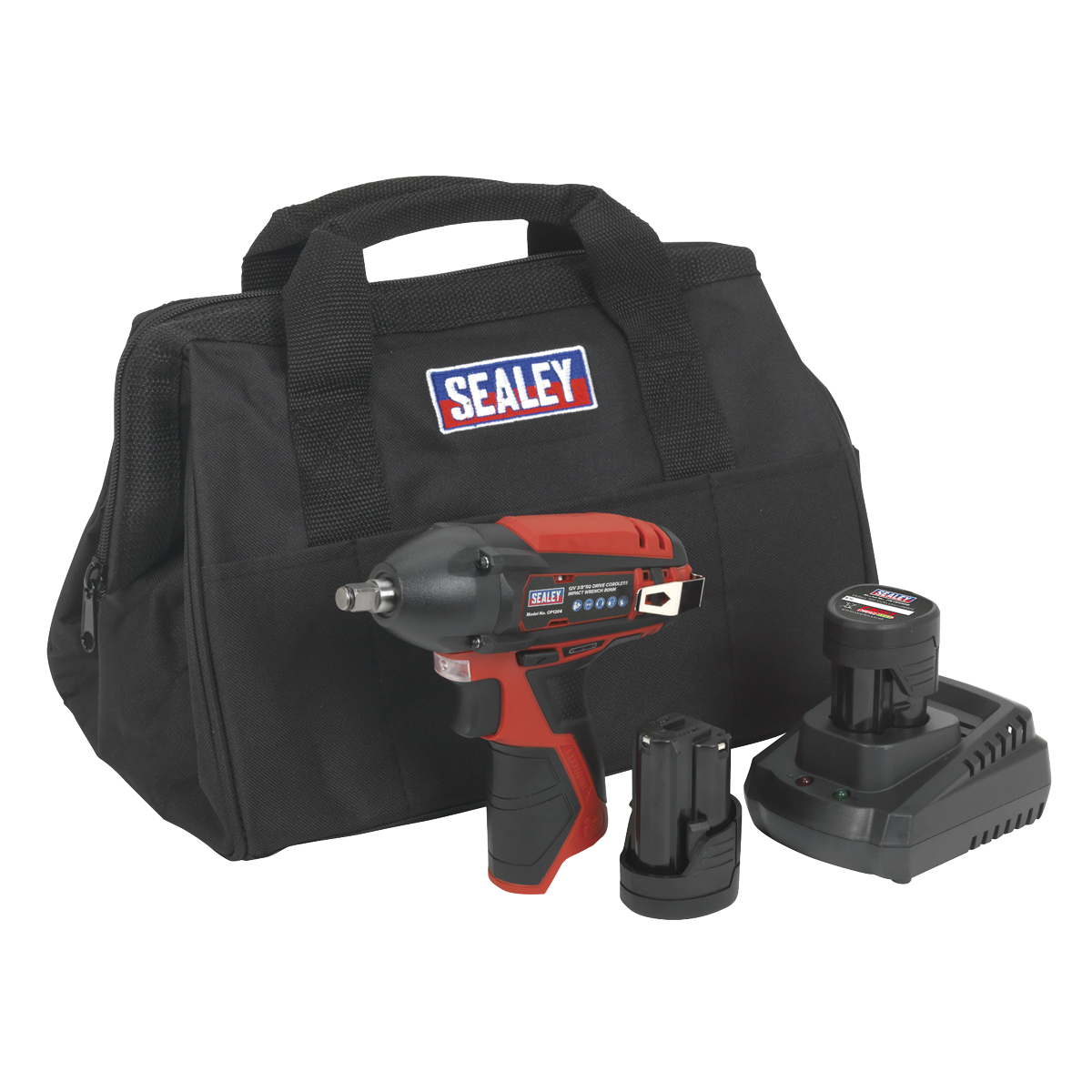 Sealey 12V SV12 Series 3/8"Sq Drive Impact Wrench Kit - 2 Batteries CP1204KIT