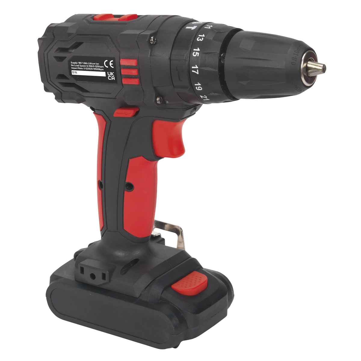 Sealey 18V Ø10mm Cordless Hammer Drill/Driver CP18VLD