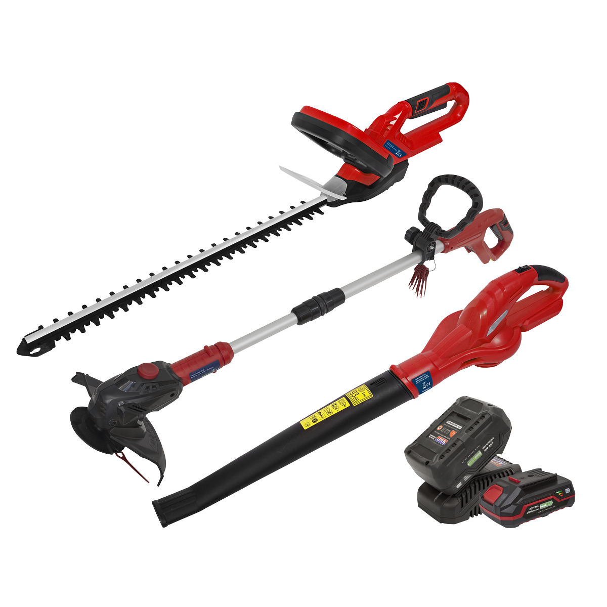Sealey 3 x 20V Series Garden Power Tool Kit - 2 Batteries CP20VCOMBO6
