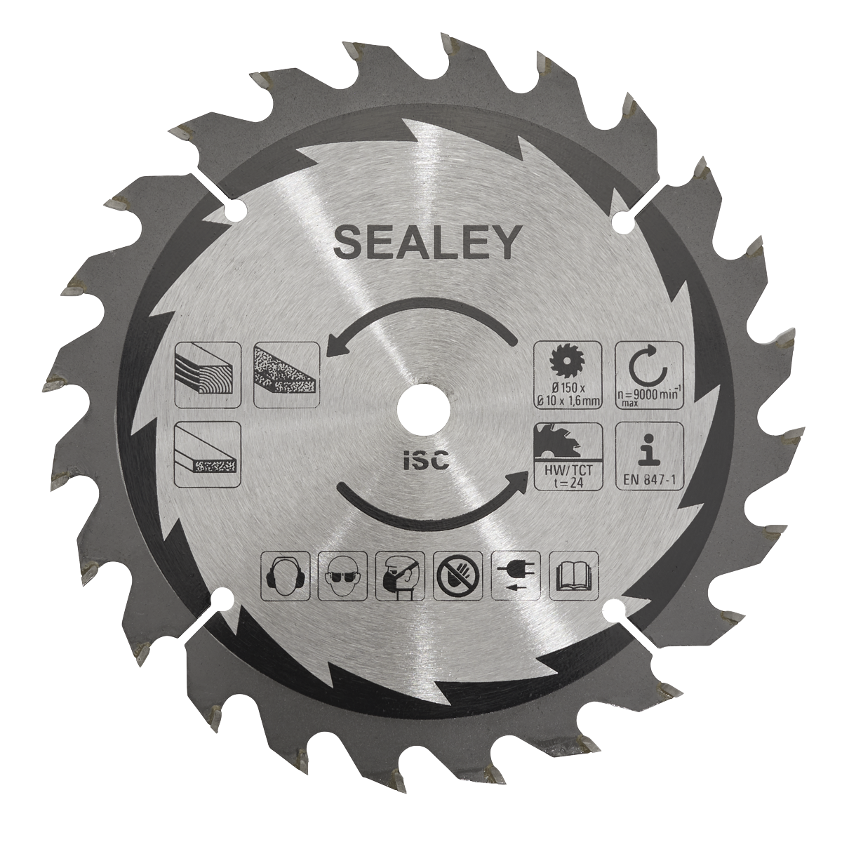 Sealey 24tpu Cut-Off Saw Blade Ø150 x 1.6mm/Ø10mm CP20VCS.03