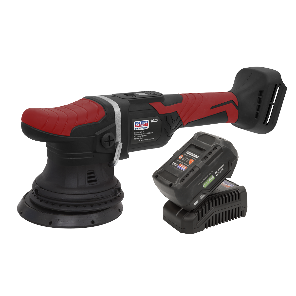 Sealey 20V SV20 Series Ø125mm Cordless Orbital Polisher Kit CP20VOPKIT