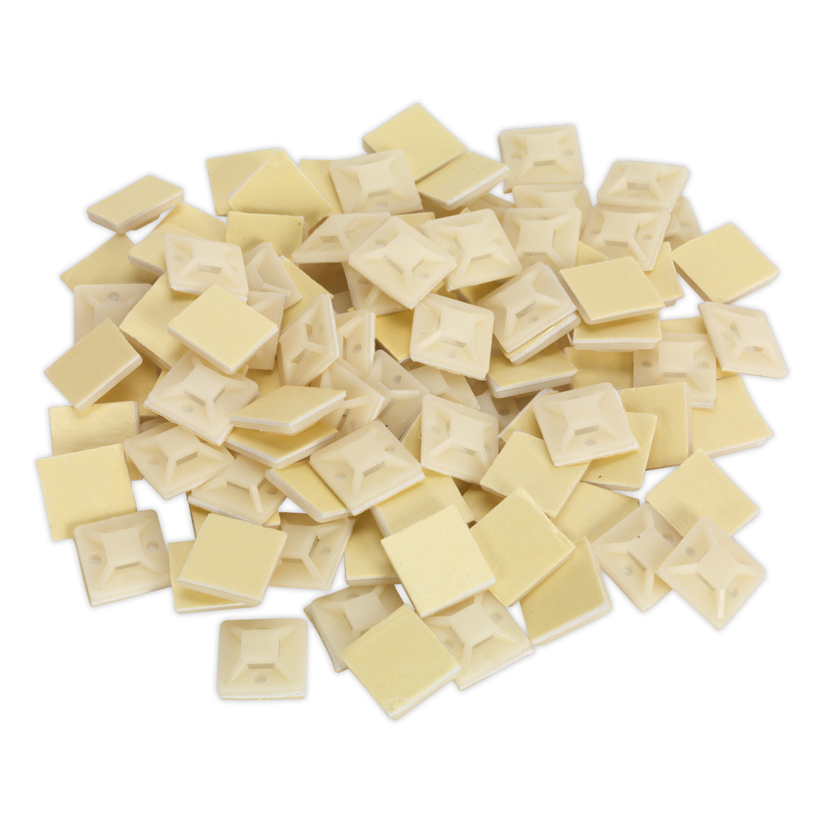 Sealey 20 x 20mm White Self-Adhesive Cable Tie Mounts - Pack of 100 CTM2020W