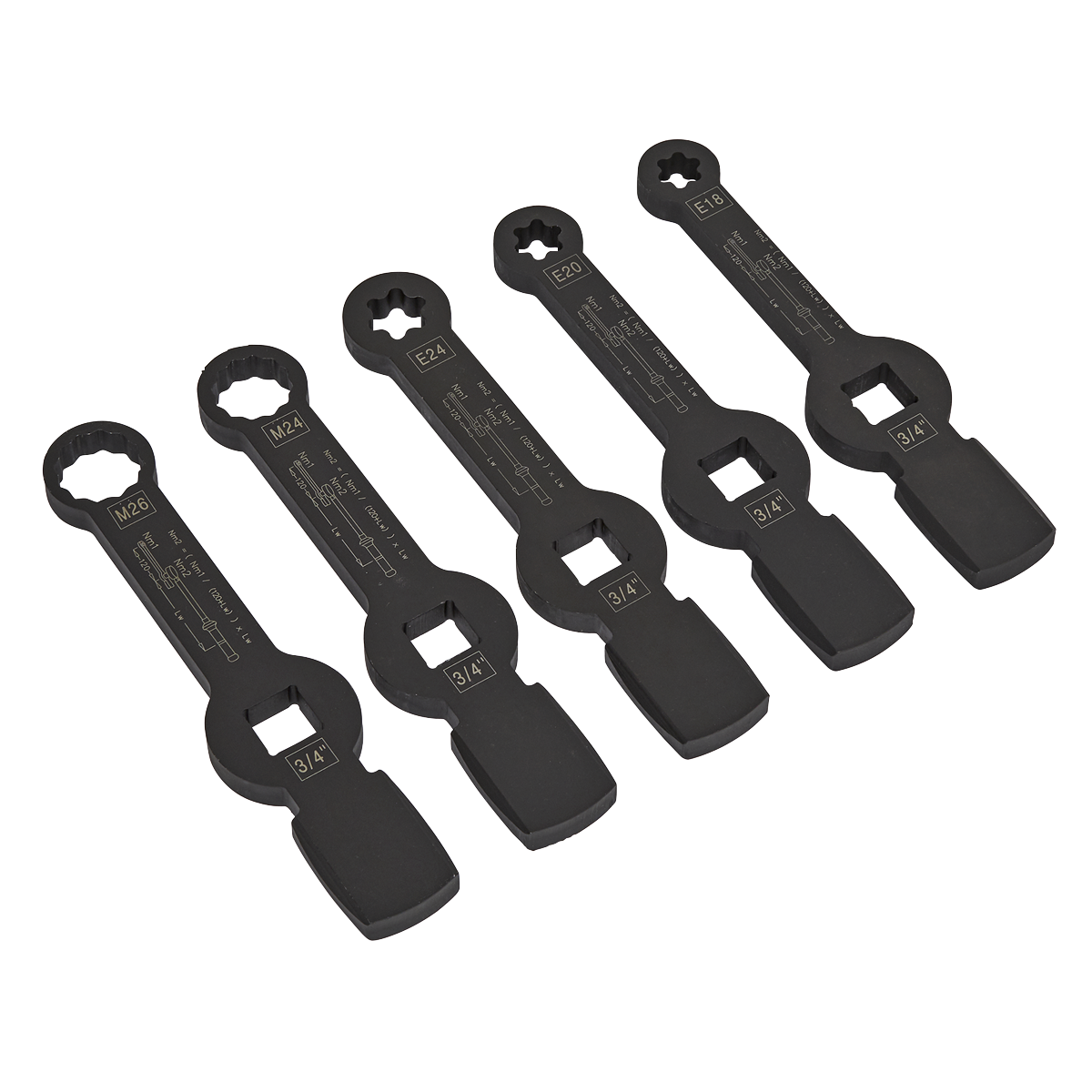 Sealey 5pc Brake Caliper Slogging Wrench Set CV212