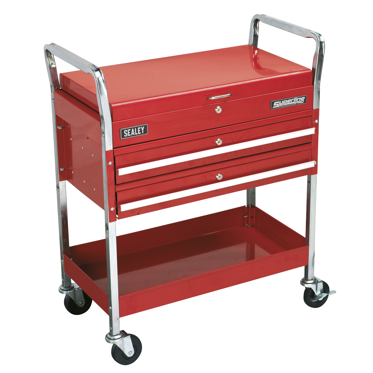 Sealey 2-Level Heavy-Duty Trolley with Lockable Top & 2 Drawers CX1042D