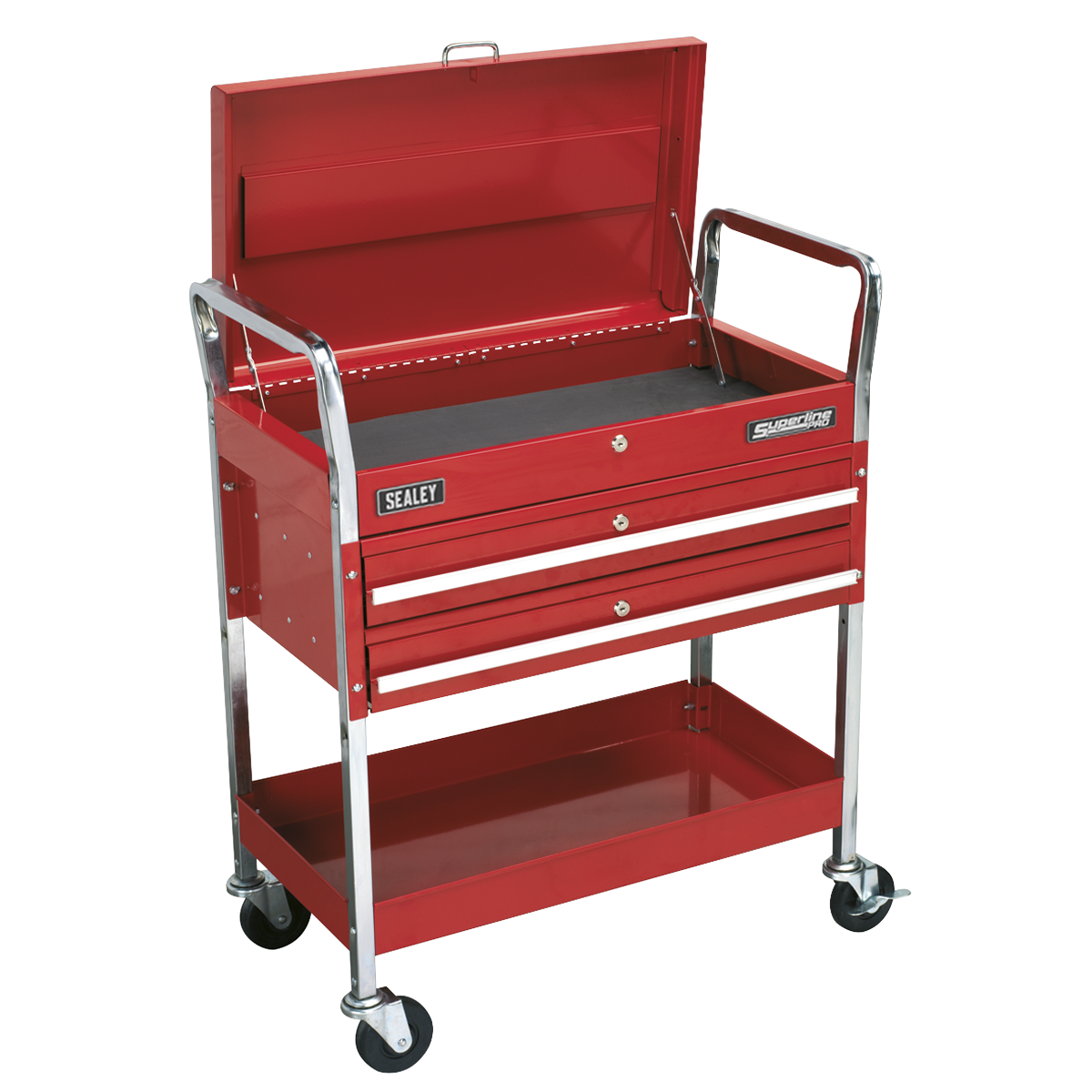Sealey 2-Level Heavy-Duty Trolley with Lockable Top & 2 Drawers CX1042D