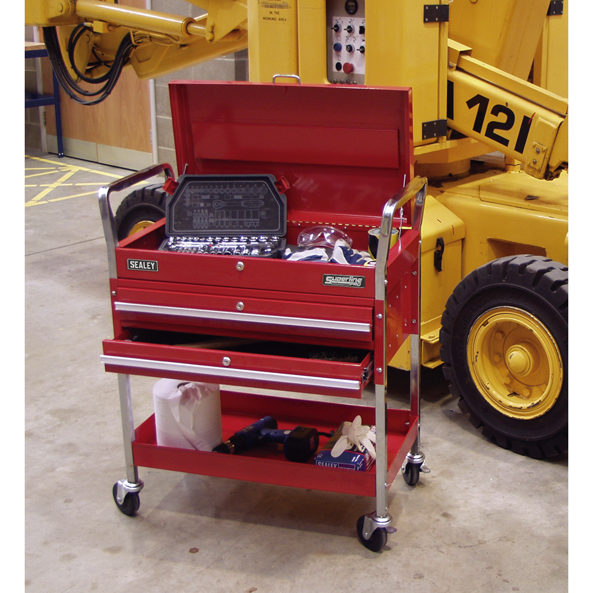Sealey 2-Level Heavy-Duty Trolley with Lockable Top & 2 Drawers CX1042D
