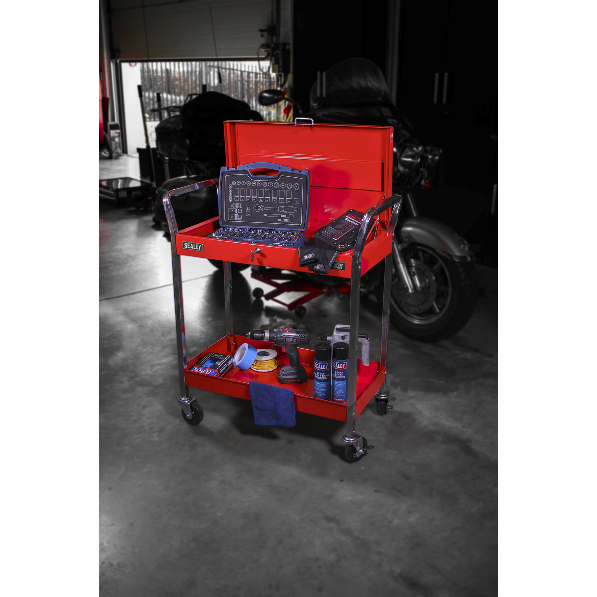 Sealey 2-Level Heavy-Duty Trolley with Lockable Top CX104