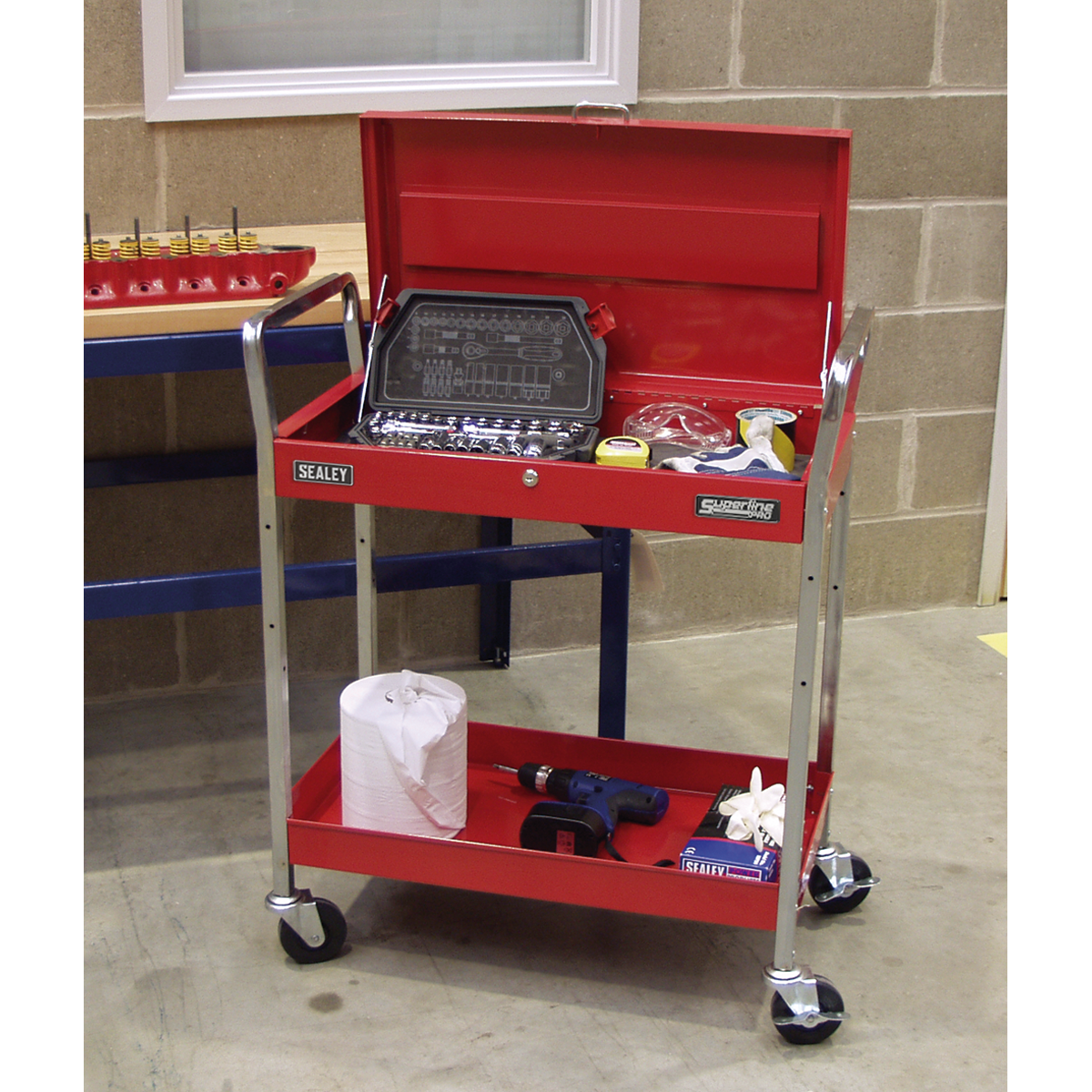 Sealey 2-Level Heavy-Duty Trolley with Lockable Top CX104
