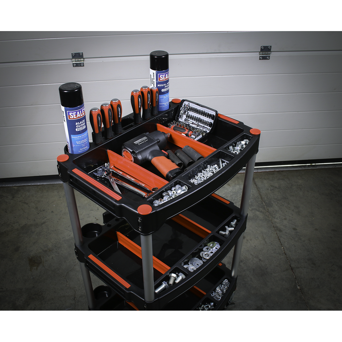 Sealey 3-Level Composite Workshop Trolley with Parts Storage CX313