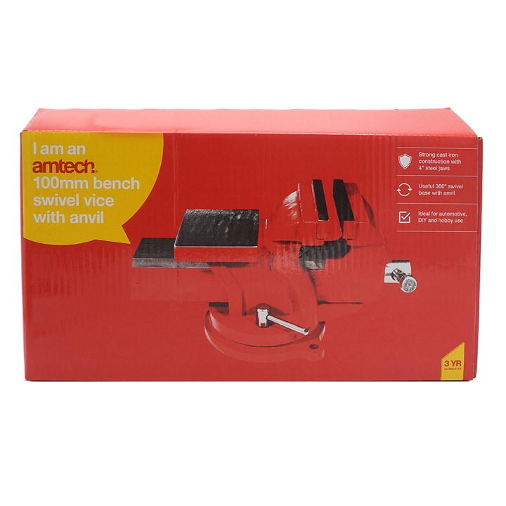 Amtech 100mm (4") Bench vice swivel with anvil D4280