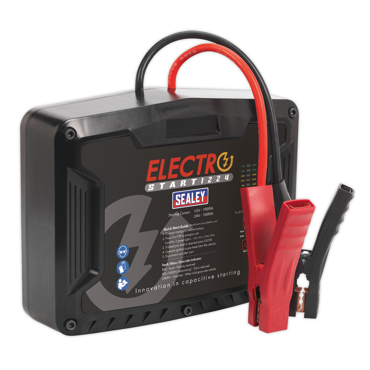Sealey 12/24V 1000/1600A ElectroStart® Batteryless Jump Starter E/START1224