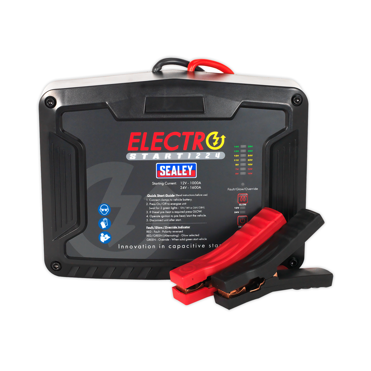 Sealey 12/24V 1000/1600A ElectroStart® Batteryless Jump Starter E/START1224