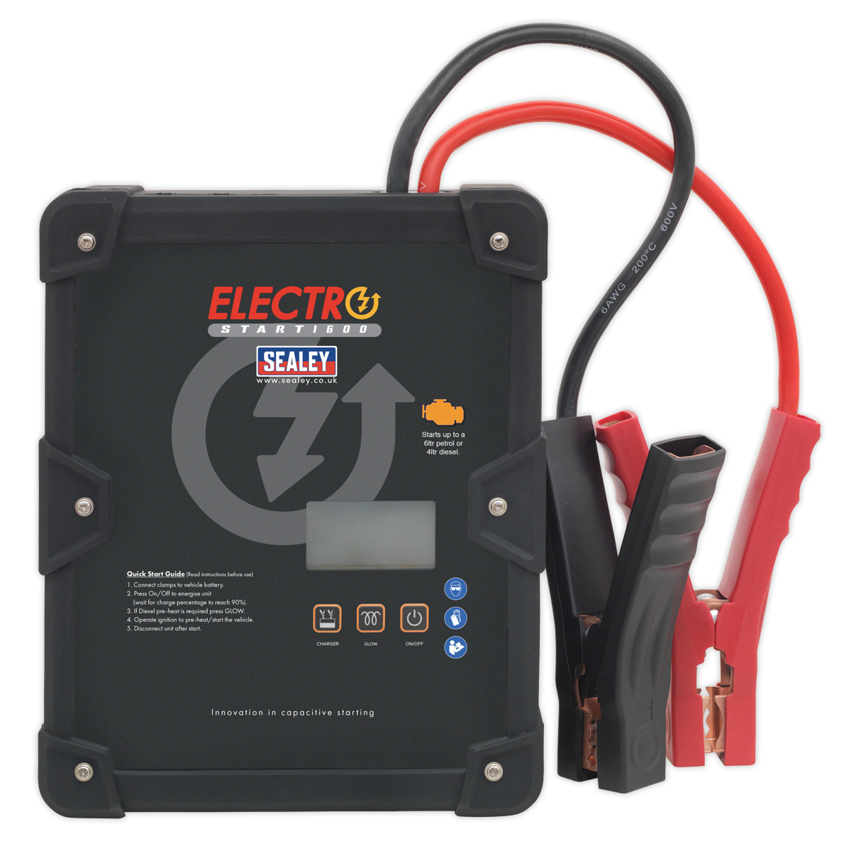 Sealey 12V 1600A ElectroStart® Batteryless Jump Starter E/START1600