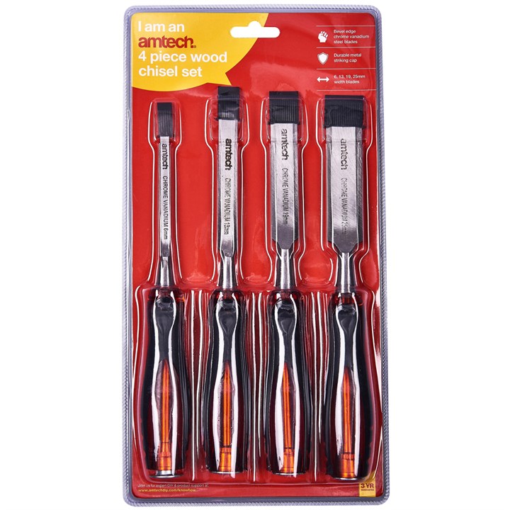 Amtech 4 Piece go thru wood chisel set E0705