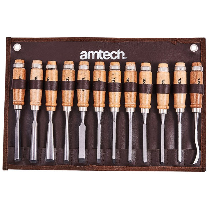 Amtech 12 Piece wood carving chisel set E0900
